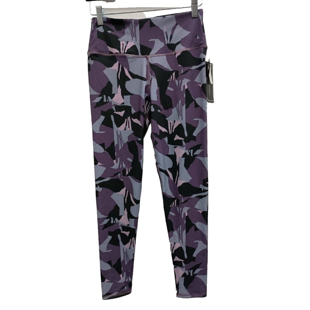 Tahari Sport Performance Leggings Womens Small‎ Purple Rain Crop High Waist New